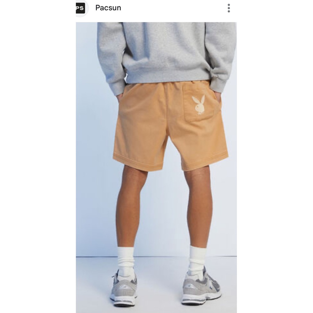 Playboy Studio PacSun Mens Tan Drawstring‎ Shorts Casual Lounge Medium
